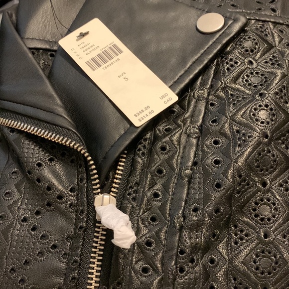 ✨ Anthropologie Faux Leather Eyelet Jacket - Picture 7 of 7